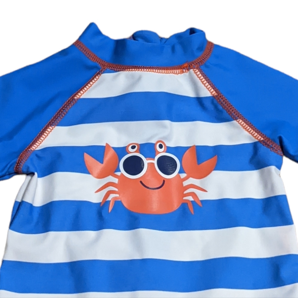 Little Me Rash Guard Swimsuit 6-9M - Picture 2 of 2